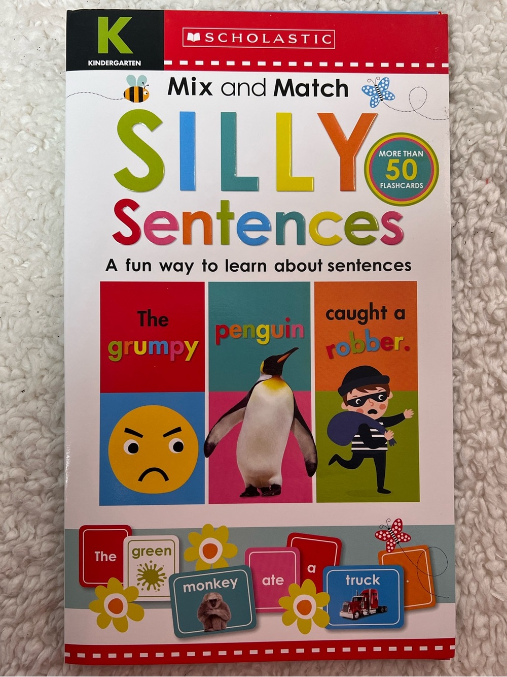 Mix & Match Silly Sentences Workbook w/ Flashcards Scholastic Early Learners